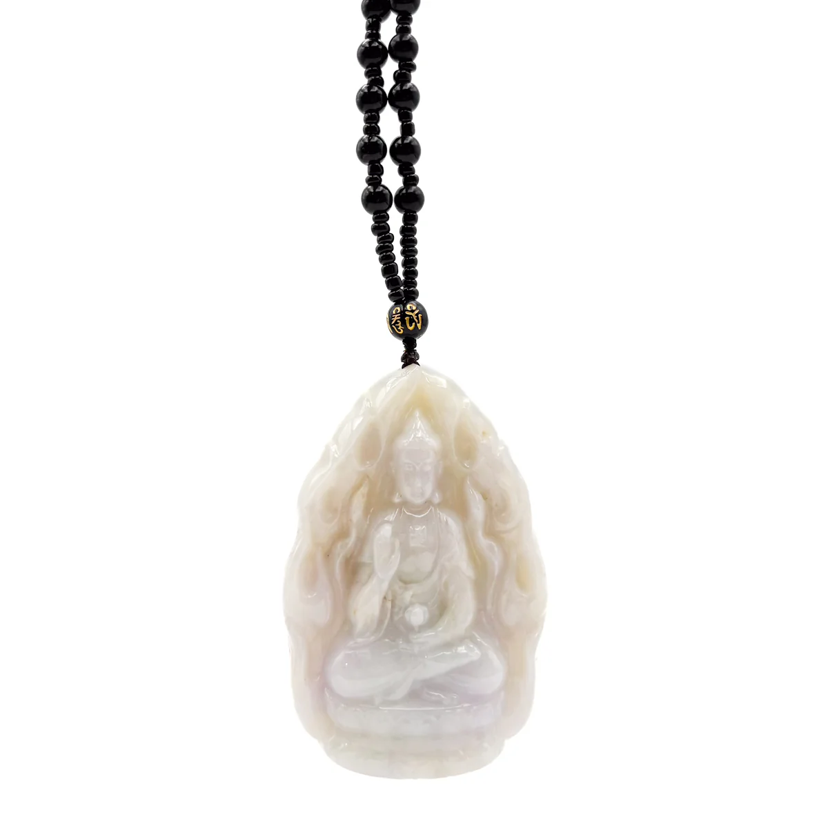 Certified Natural Type A Lavender Jadeite Jade Big Kwan-Yin Pendant - Image 7