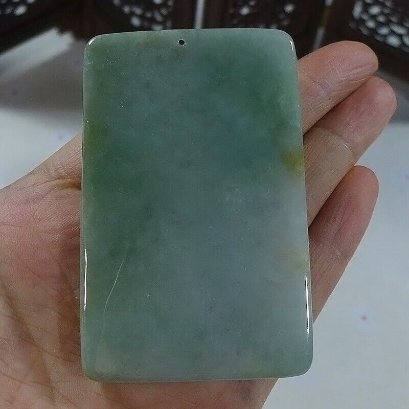 Certified Natural Type A Yellow Jadeite Jade Big Landscape Tiger Pendant - Image 6