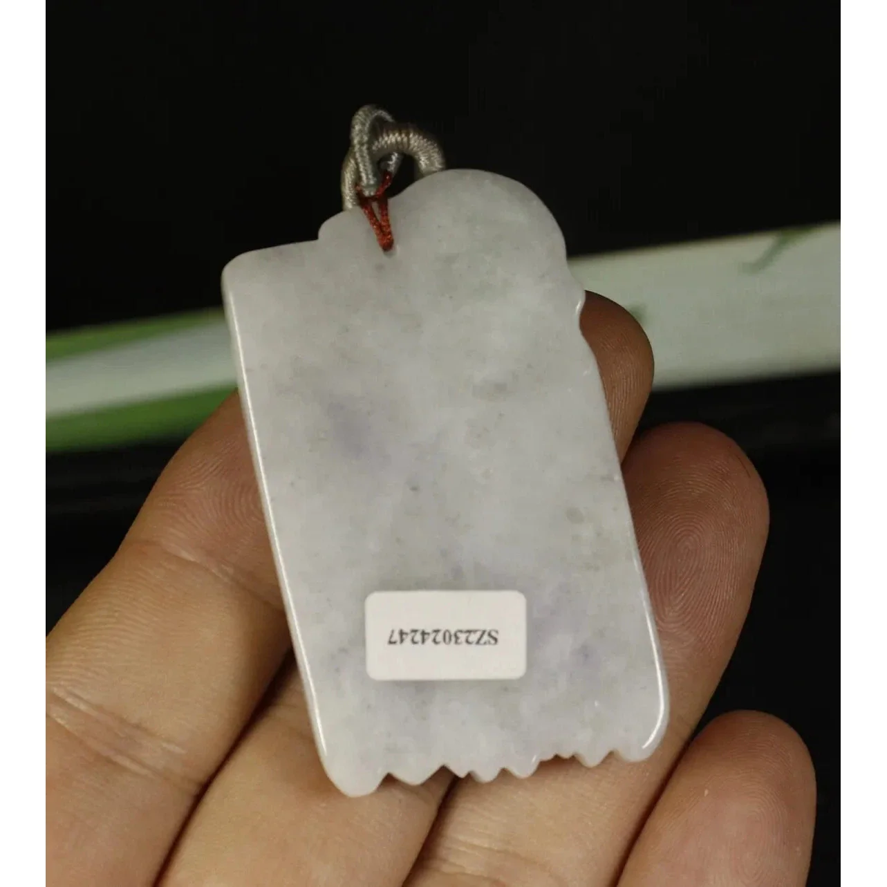 Certified Smoke Gray 100% Natural A Jadeite Jade Pendant Wolf - Image 7