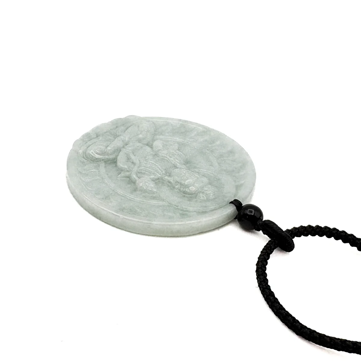 Certified 100% Natural Grade A Green Jade Jadeite Pendant Carved Kwan-Yin Necklace - Image 6