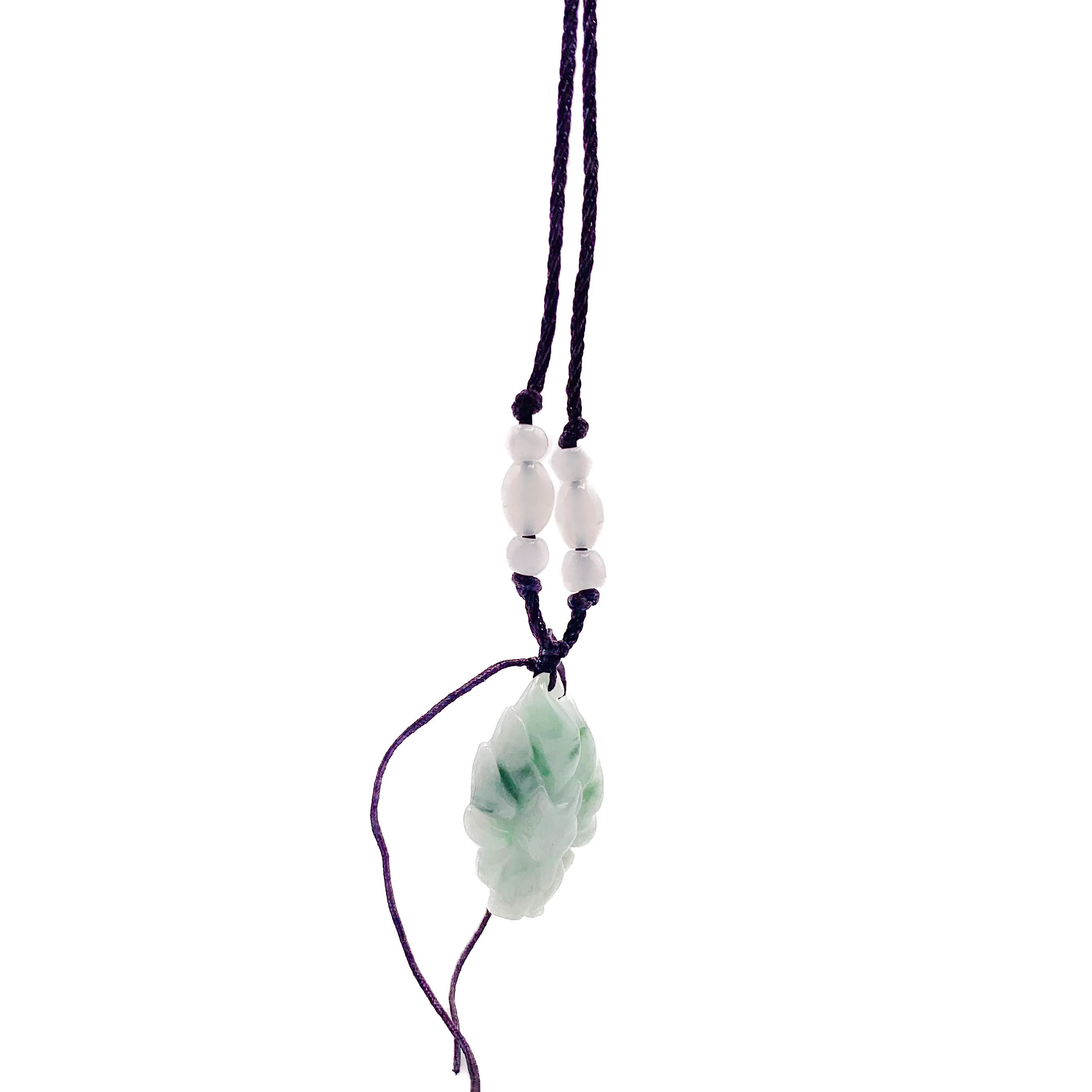 Certified 100% Natural Jadeite Nine Tail Fox Kitsune Pendant - Image 5