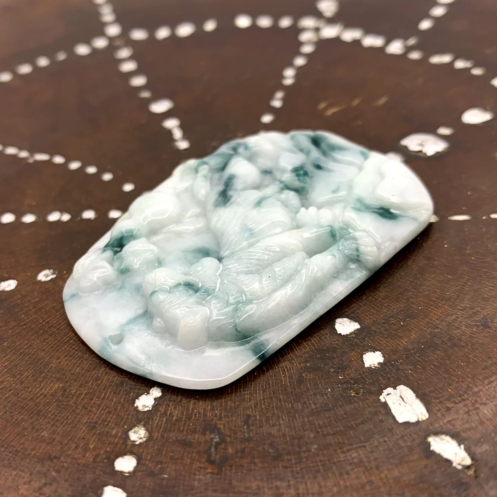 Certified 100% Natural White Green A Jade Jadeite Pendant Tiger - Image 6