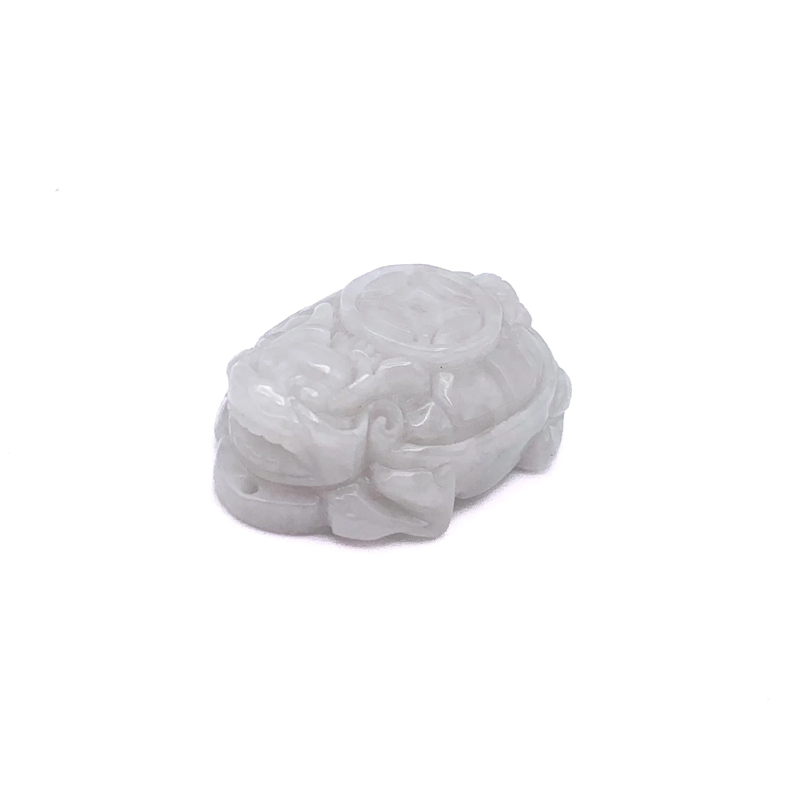 Certified 100% Natural White Light Green A Jade Jadeite Pendant Money Turtle - Image 5