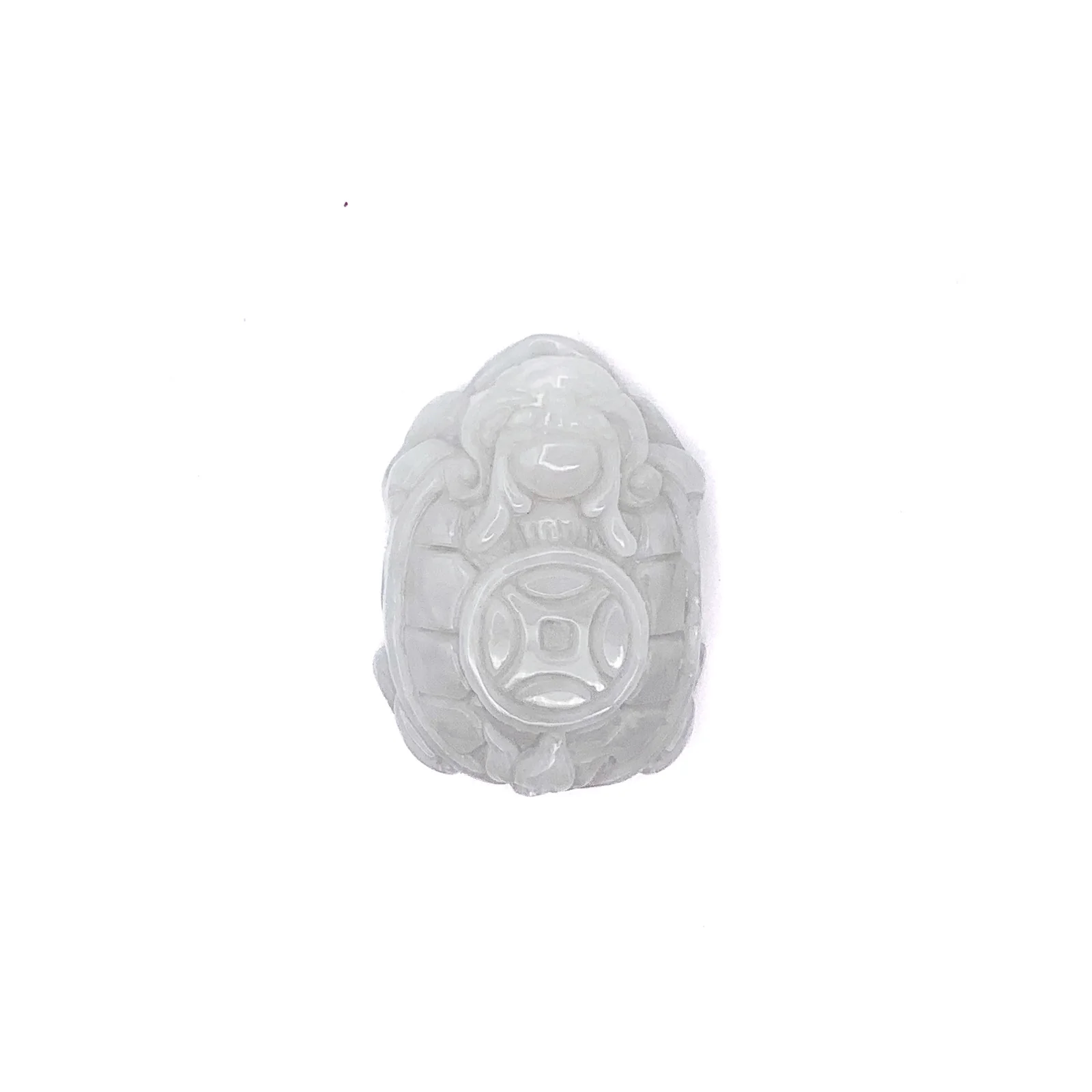 Certified 100% Natural White Light Green A Jade Jadeite Pendant Money Turtle - Image 6