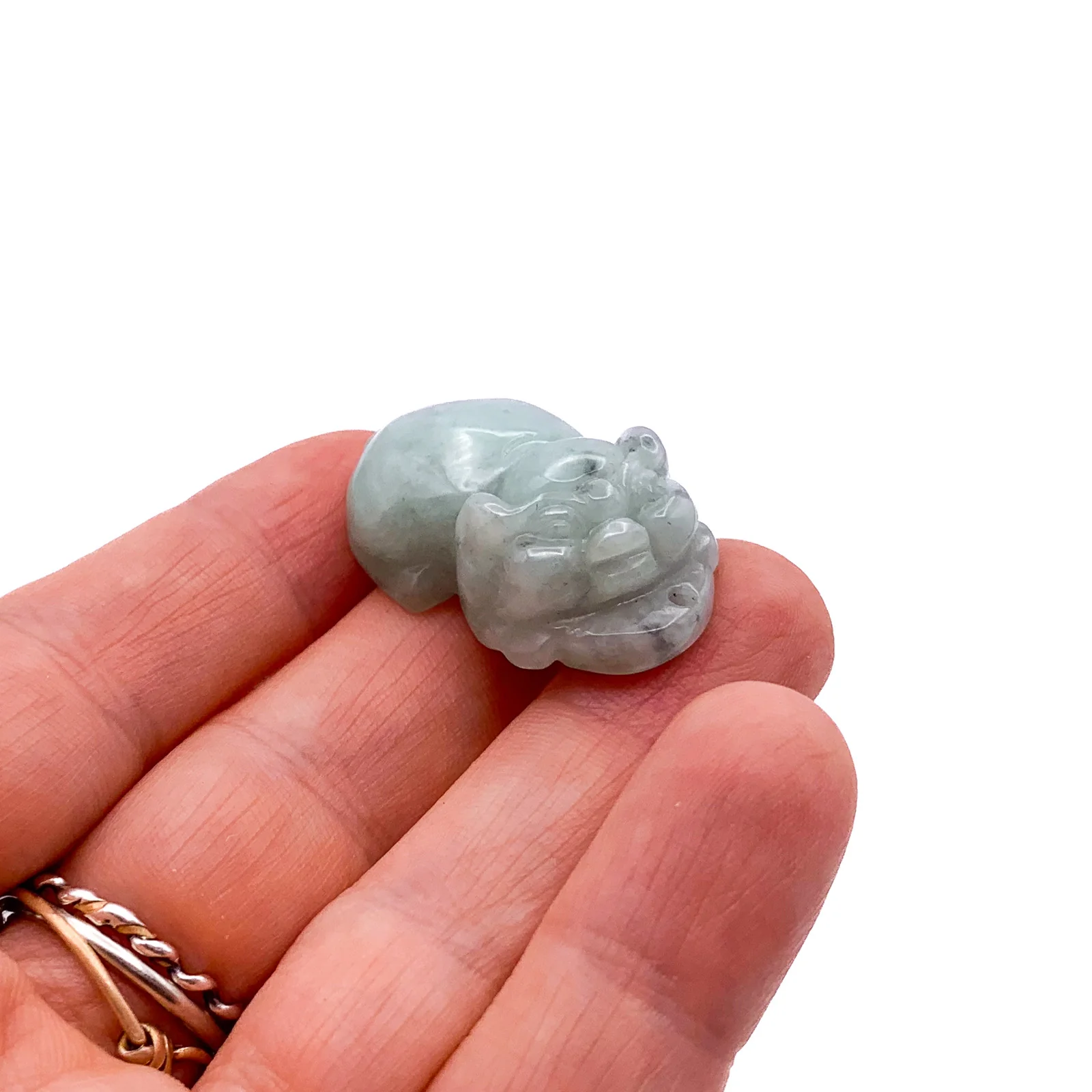 Certified 100% Natural White Light Green A Jade Jadeite Pendant Pig - Image 2