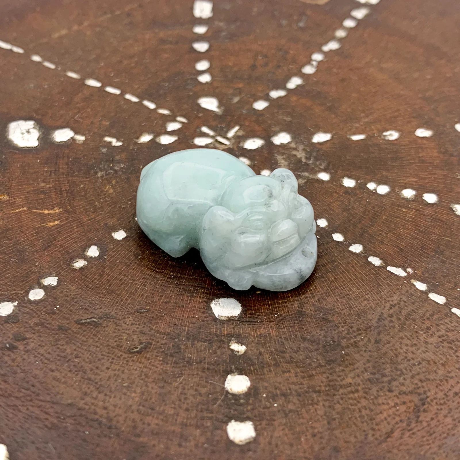 Certified 100% Natural White Light Green A Jade Jadeite Pendant Pig - Image 4