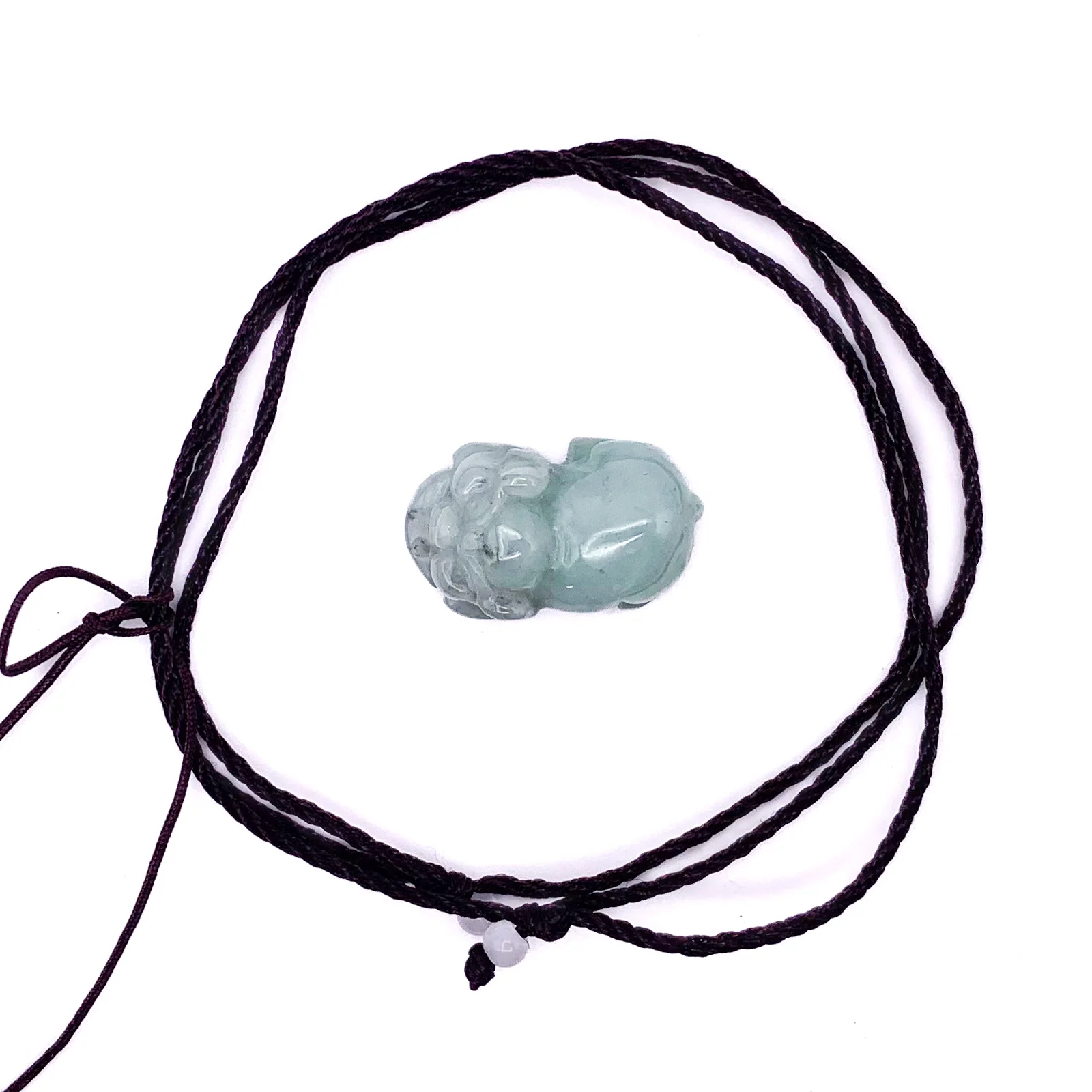 Certified 100% Natural White Light Green A Jade Jadeite Pendant Pig - Image 7
