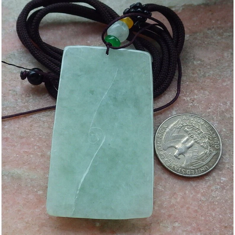 Certified A Jade Jadeite Pendant Heavenly Landscape Painting with Dragon Chasing the Flaming Pearl in the Sky - Image 7