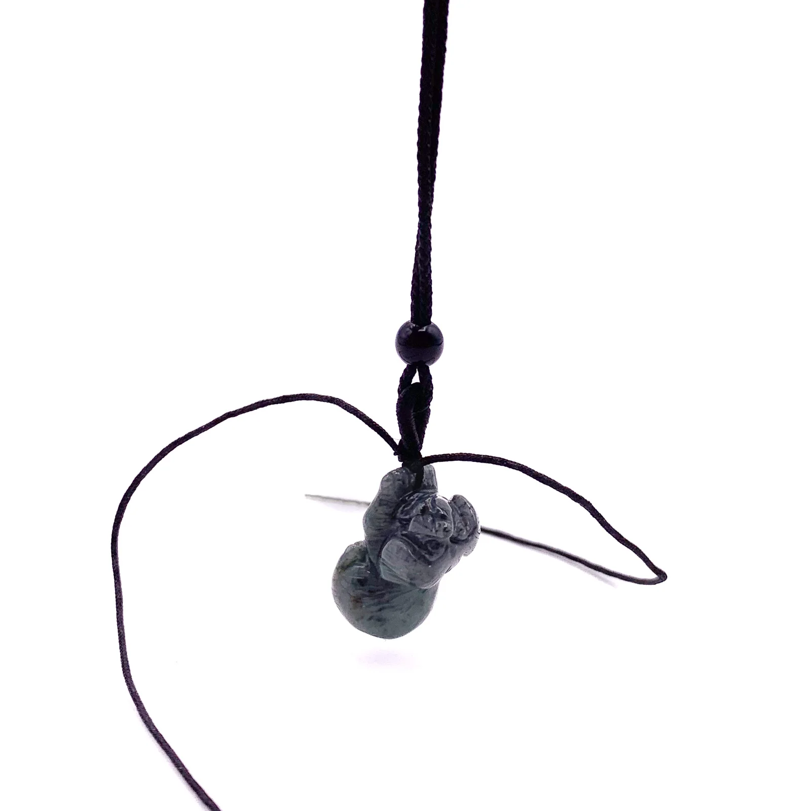 Certified Black 100% Burma Natural A Jade Jadeite Pendant Dog - Image 4