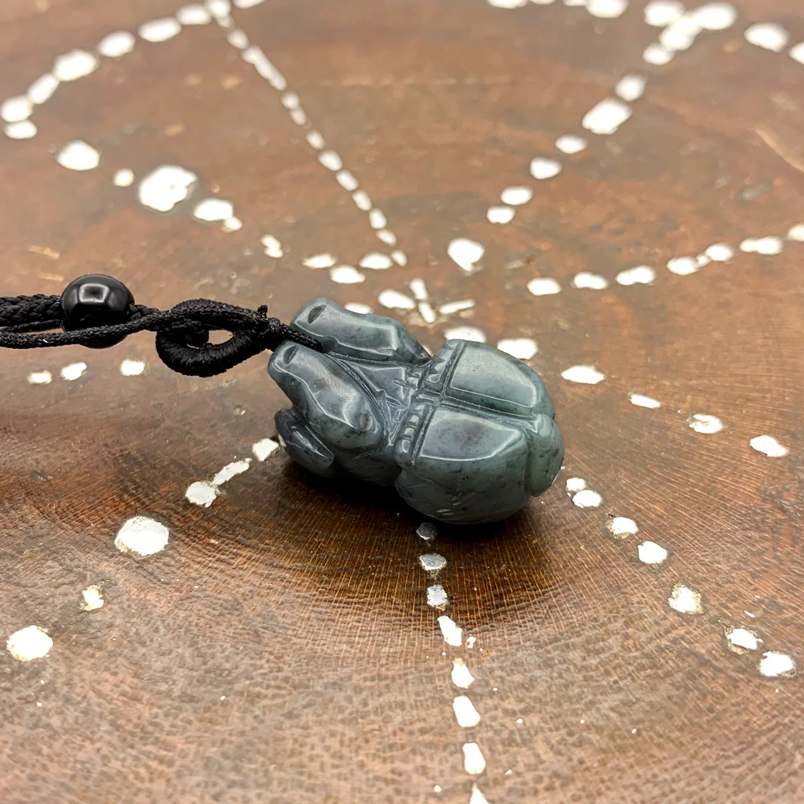 Certified Black 100% Burma Natural A Jade Jadeite Pendant Dog - Image 5