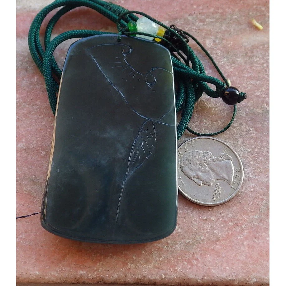 Certified Burma Natural A Jade Jadeite Landscape Painting Tree Guanyin Kwan Yin Necklace - Image 9
