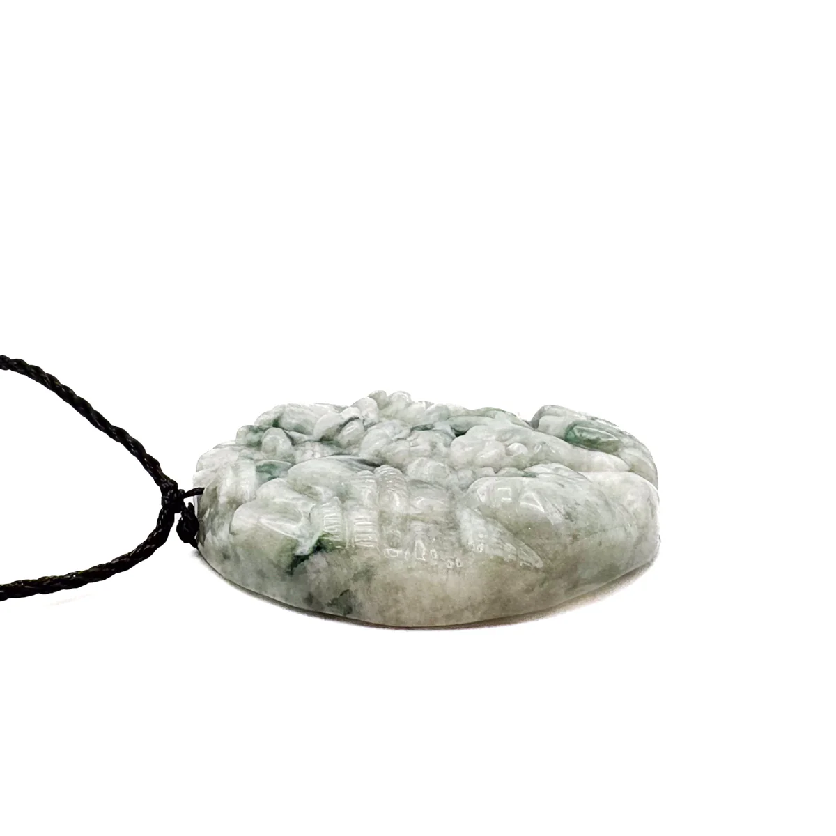Certified Floral Green Natural A Jade Jadeite Pendant Landscape Painting Necklace - Image 10