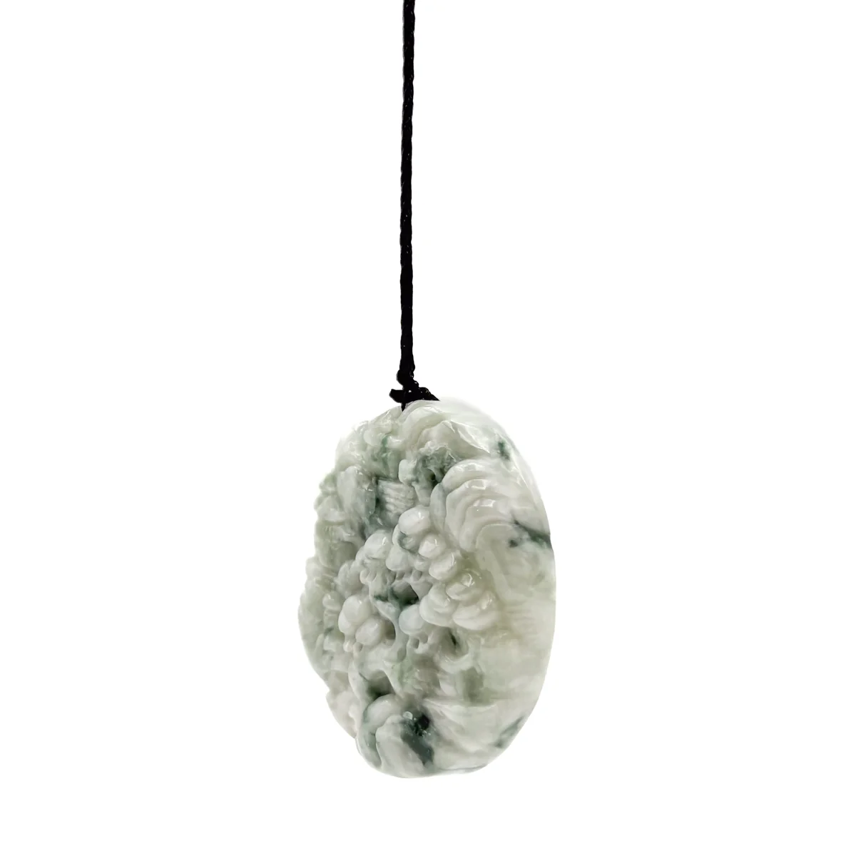 Certified Floral Green Natural A Jade Jadeite Pendant Landscape Painting Necklace - Image 11