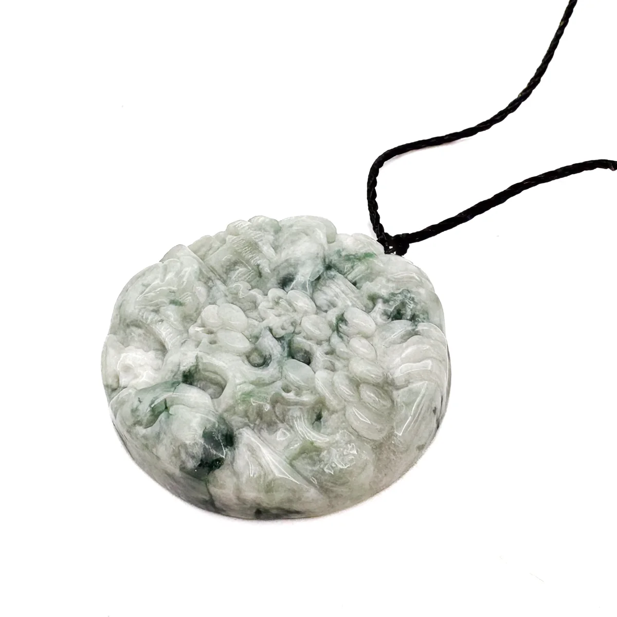 Certified Floral Green Natural A Jade Jadeite Pendant Landscape Painting Necklace - Image 4