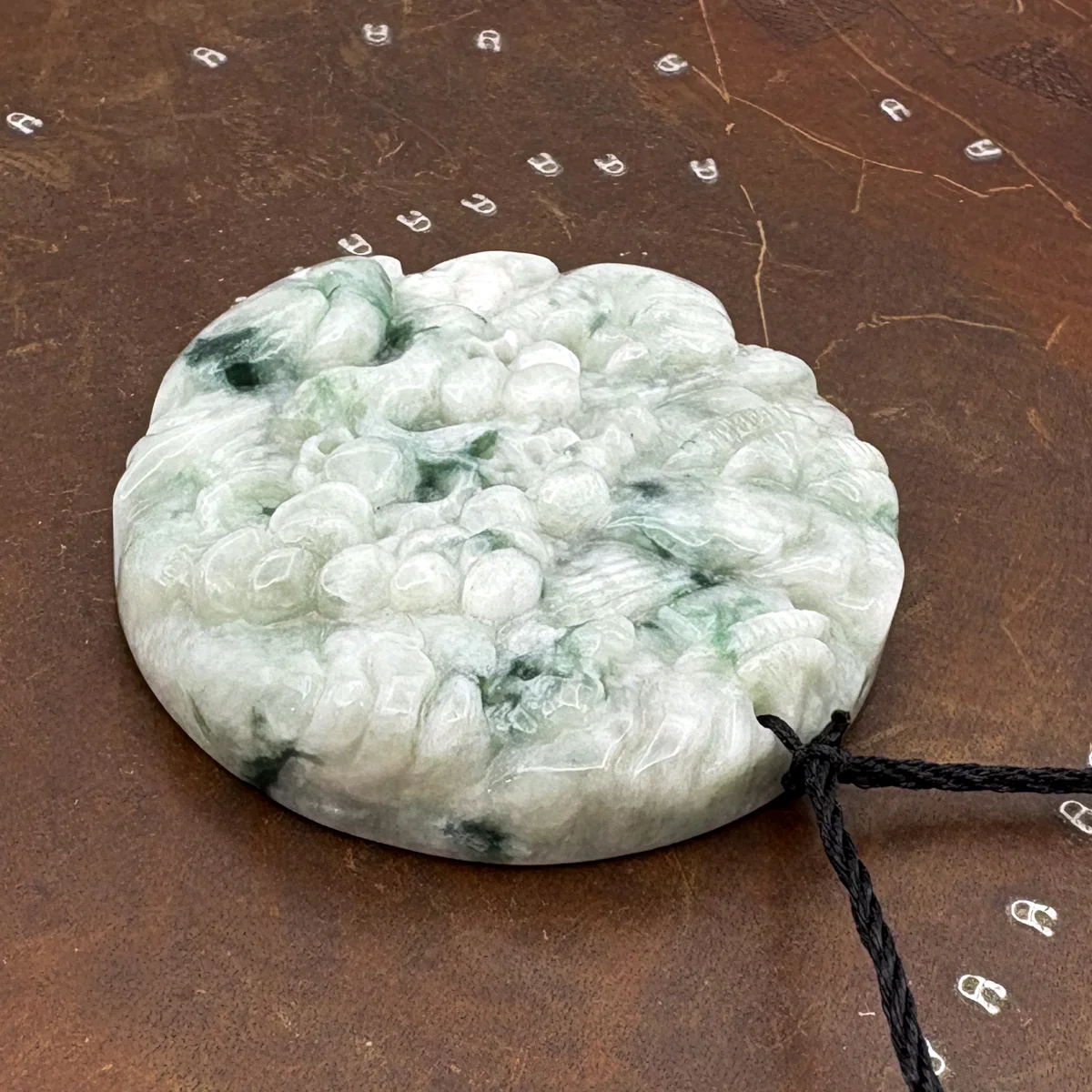 Certified Floral Green Natural A Jade Jadeite Pendant Landscape Painting Necklace - Image 5