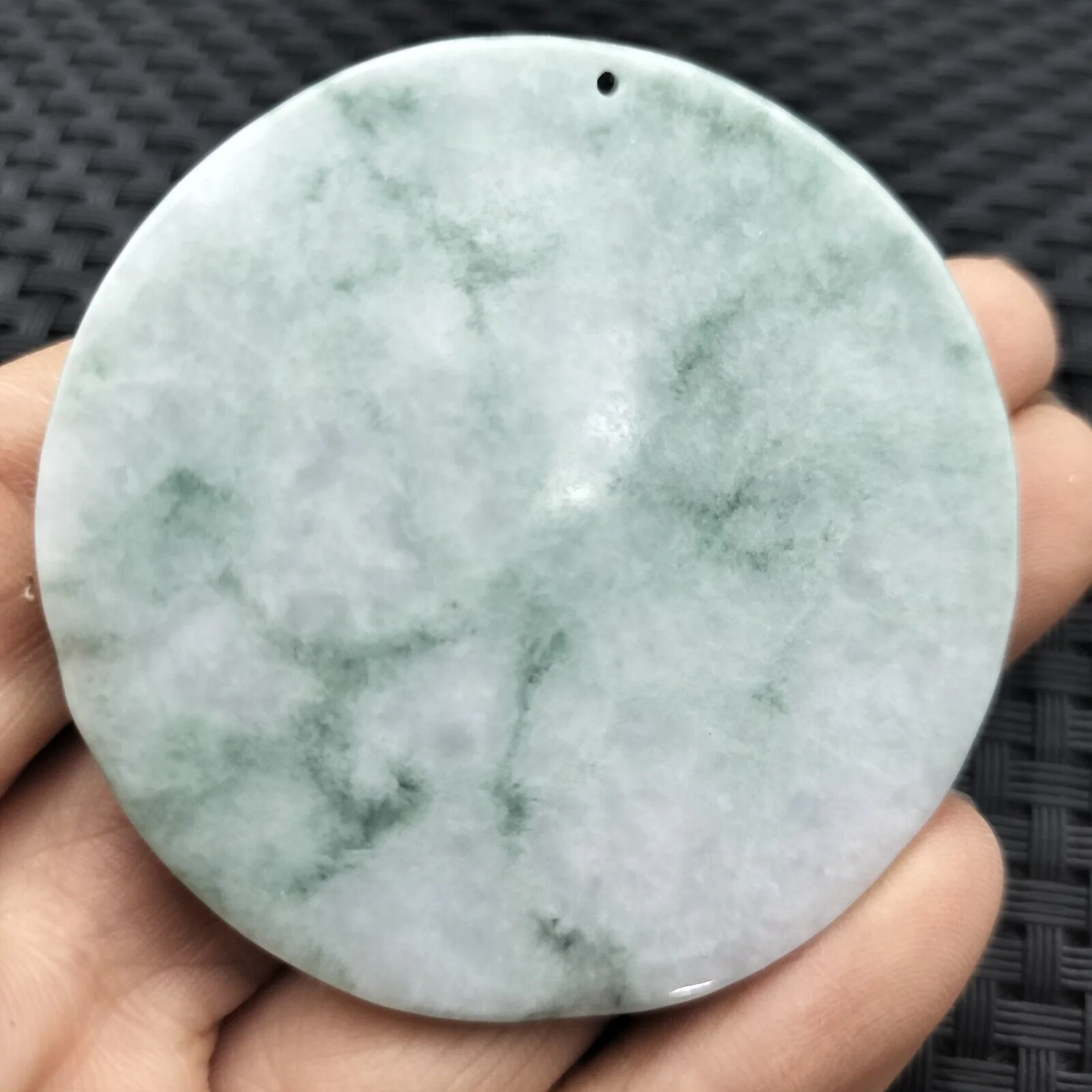 Certified Floral Green Natural Type A Jadeite Carved Dragon Bead Pendant Necklace # 21177 - Image 4