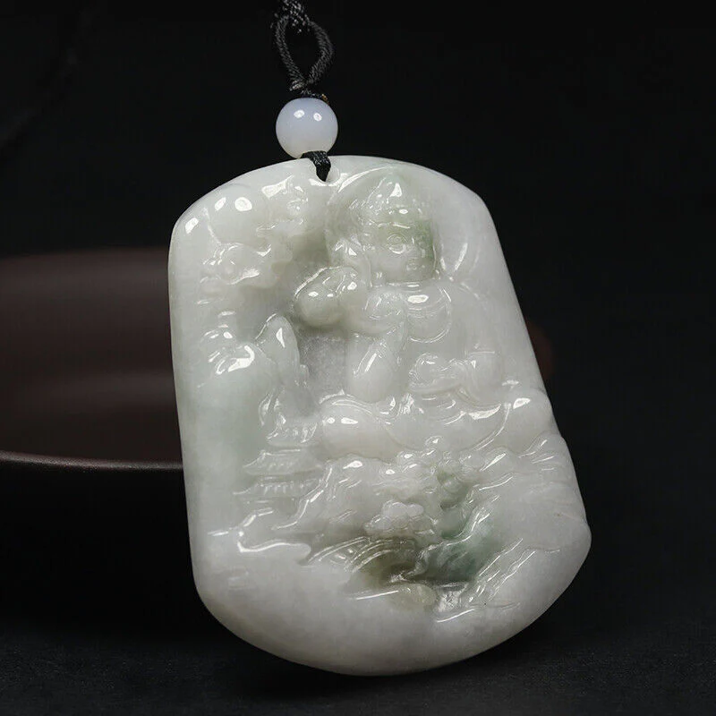 Certified Grade A 100% Natural Green Jadeite Jade Pendant Kwan Yin Necklace - Image 3