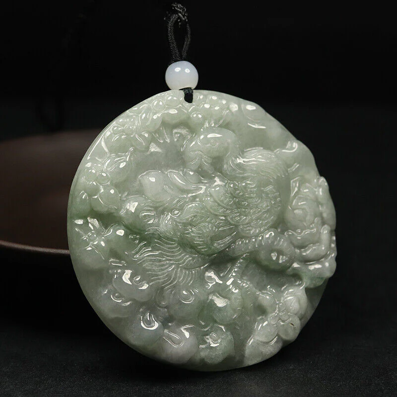 Certified Grade A 100% Natural Oil Green Jadeite Jade Pendant Phoenix - Image 3