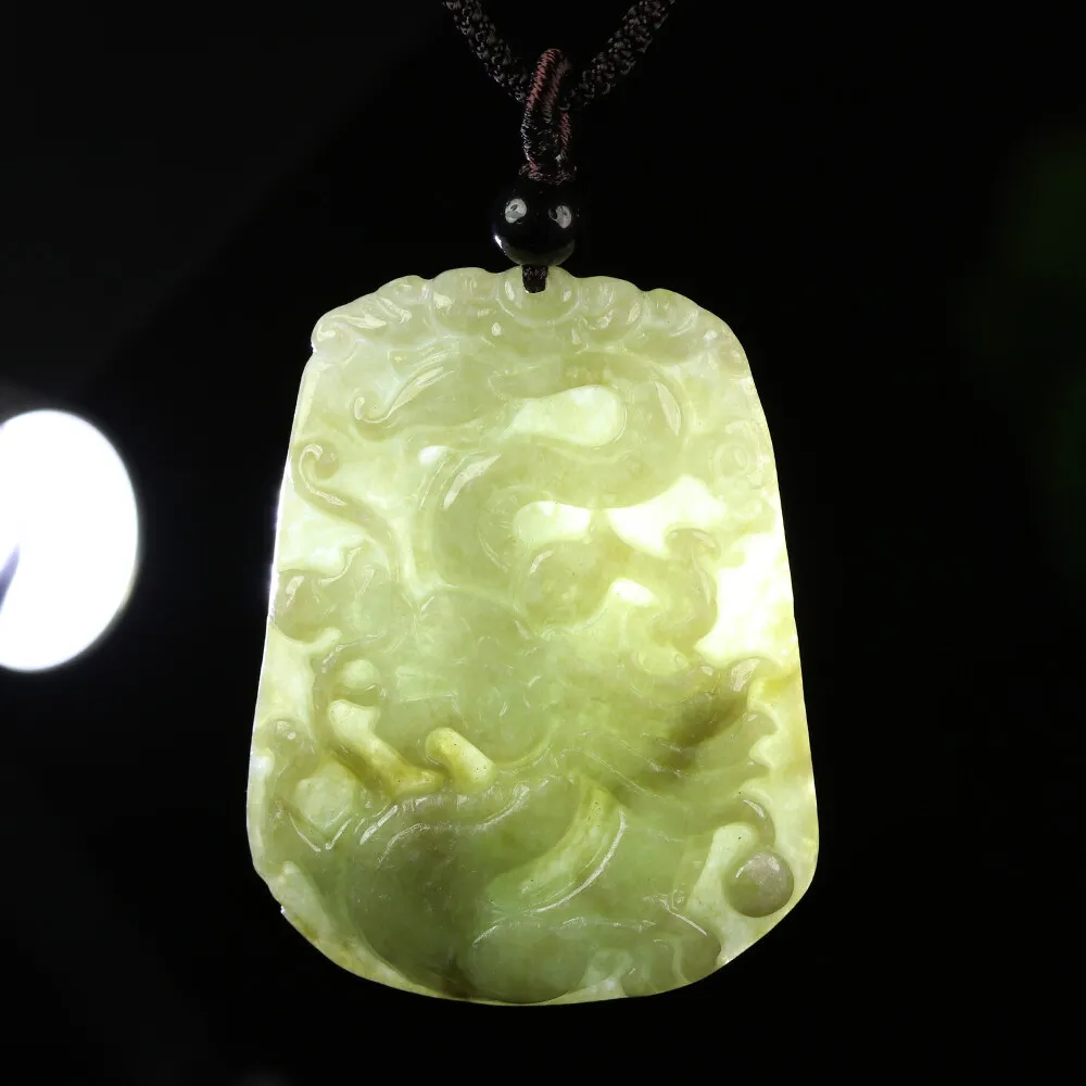 Certified Grade A Green Natural Jade Jadeite Pendant Carved Dragon Necklace - Image 5