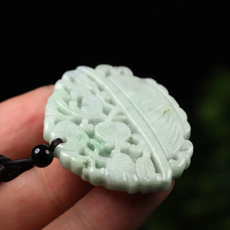 Certified Grade A Green Natural Jade Jadeite Pendant Flower Basket Pendant - Image 6