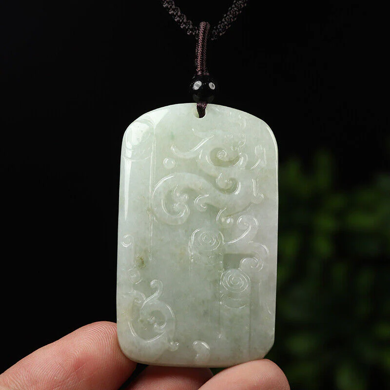 Certified Grade A Green Natural Jade Jadeite Pendant Hand Carved Old Dragon Necklace - Image 3