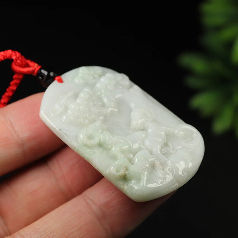 Certified Grade A Green Natural Jade Jadeite Pendant Three-Sheep Necklace - Image 5