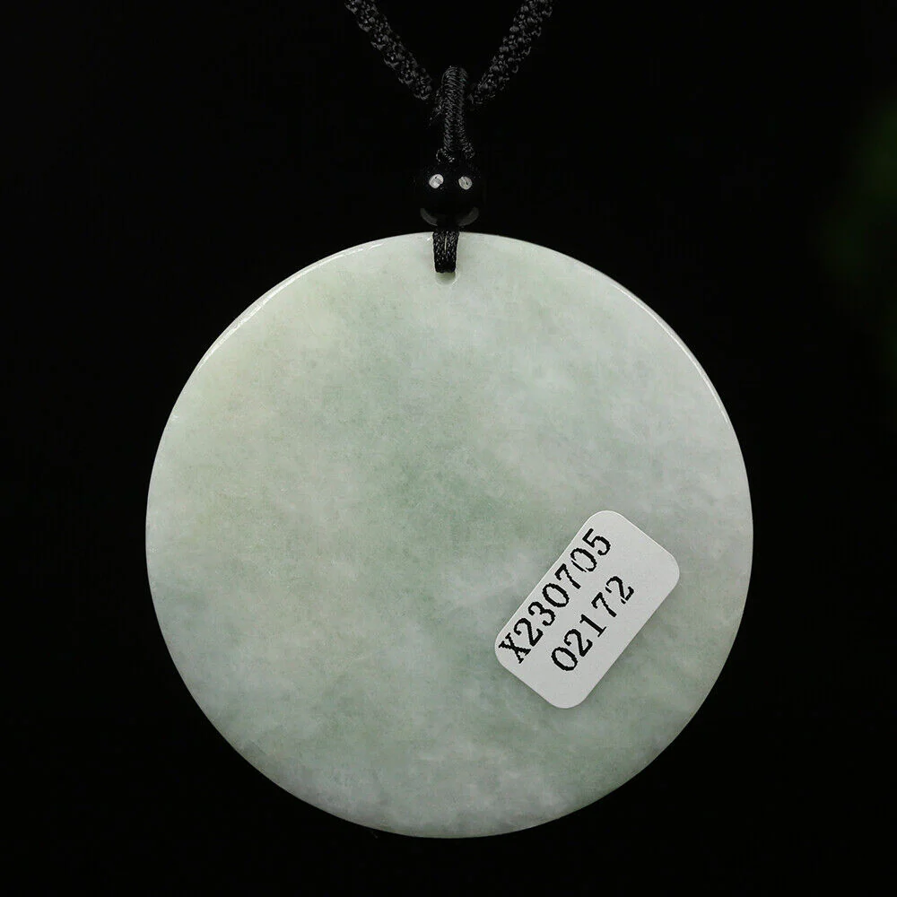 Certified Grade A Green Natural Jadeite Jade Pendant Handmade Birds Flower Necklace - Image 8