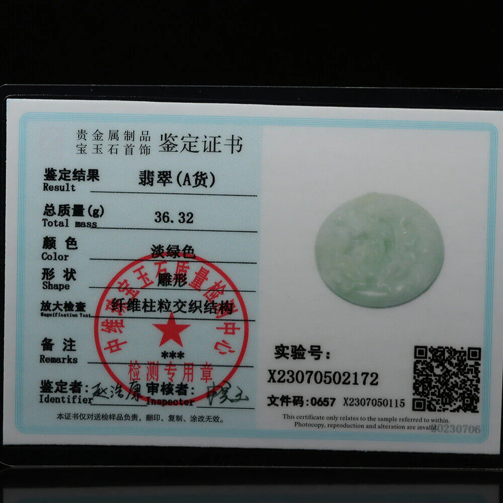 Certified Grade A Green Natural Jadeite Jade Pendant Handmade Birds Flower Necklace - Image 9