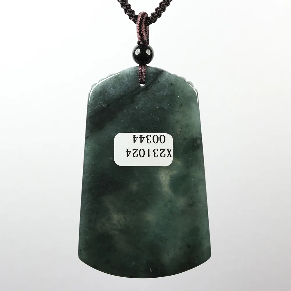 Certified Grade A Icy Oil Green Natural Jadeite Jade Pendant Dragon Necklace - Image 6