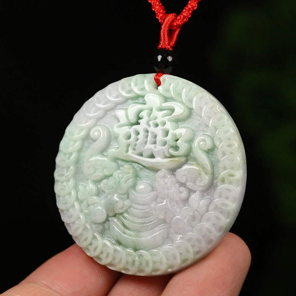 Certified Grade A Lavender Green Natural Jadeite Jade Pendant Pixiu - Image 3