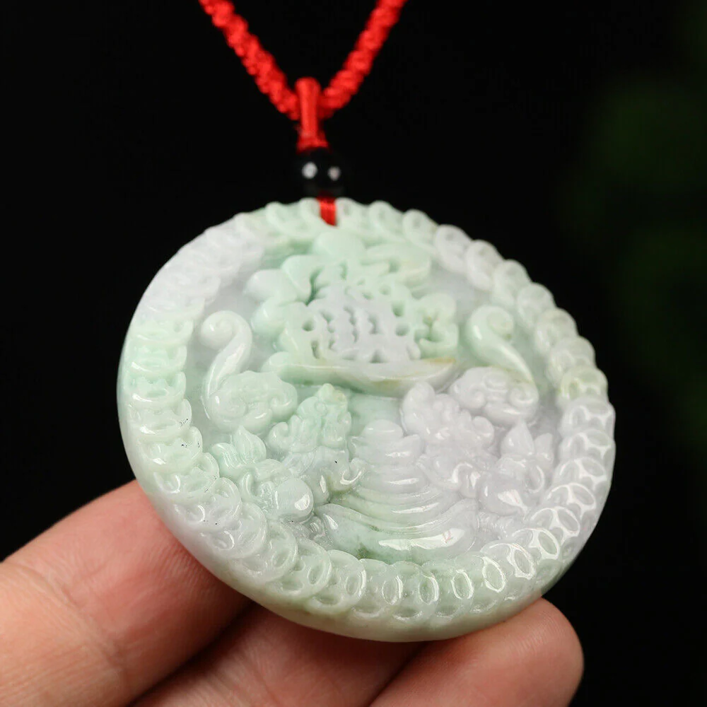 Certified Grade A Lavender Green Natural Jadeite Jade Pendant Pixiu - Image 5