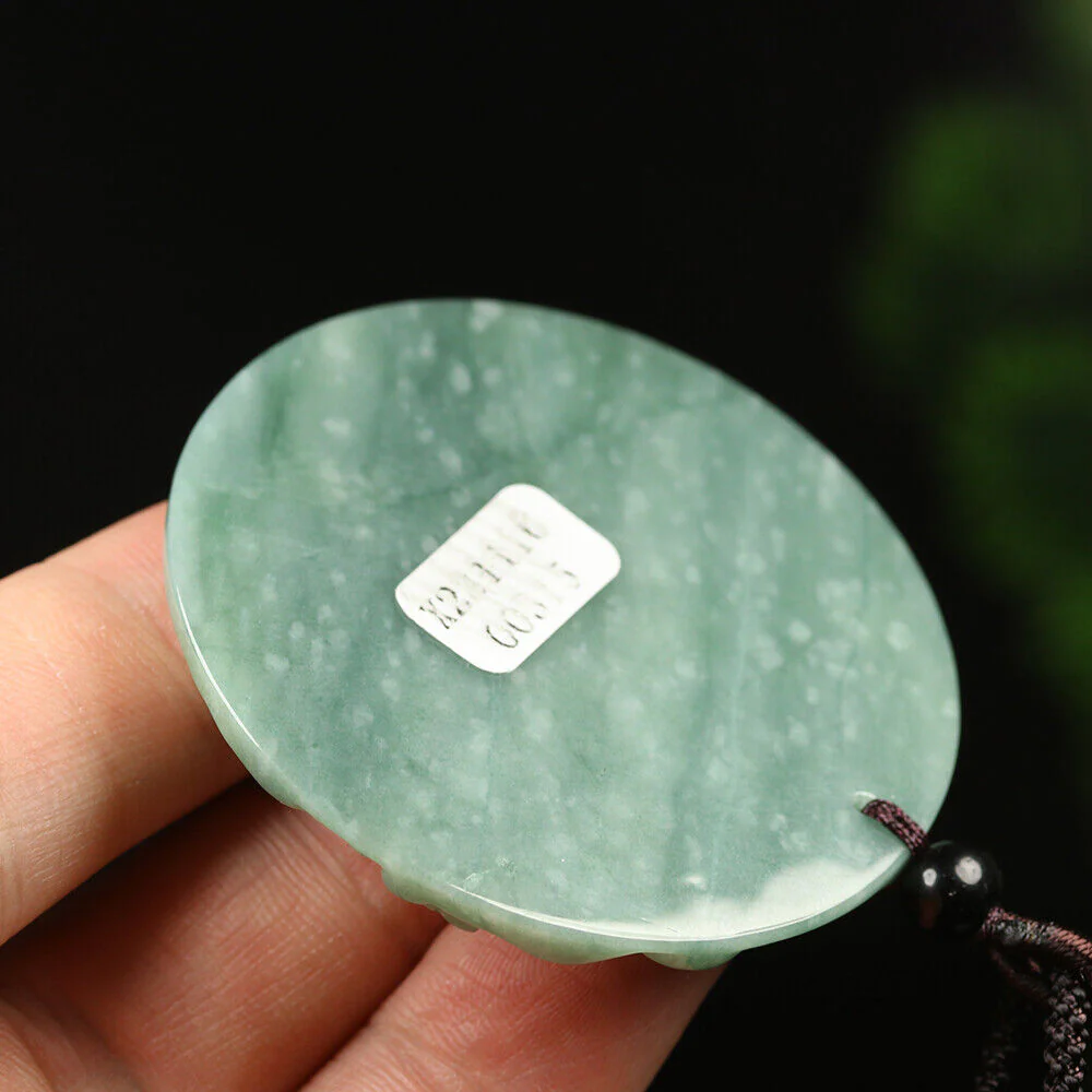 Certified Grade A Oil Green Natural Jadeite Jade Pendant Landscape - Image 8
