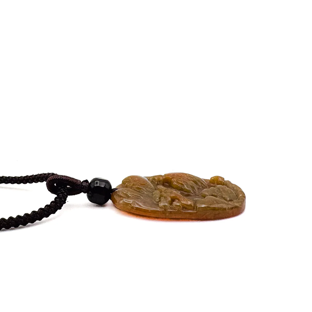 Certified Grade A Red Brown Natural Jadeite Jade Pendant Landscape Necklace - Image 10