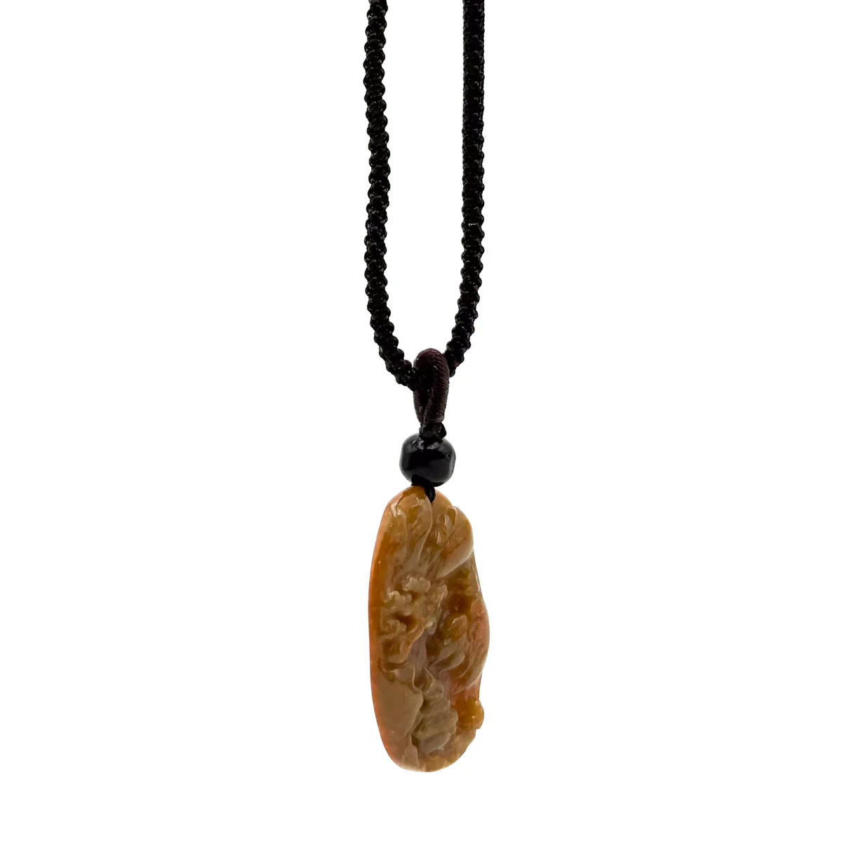 Certified Grade A Red Brown Natural Jadeite Jade Pendant Landscape Necklace - Image 12