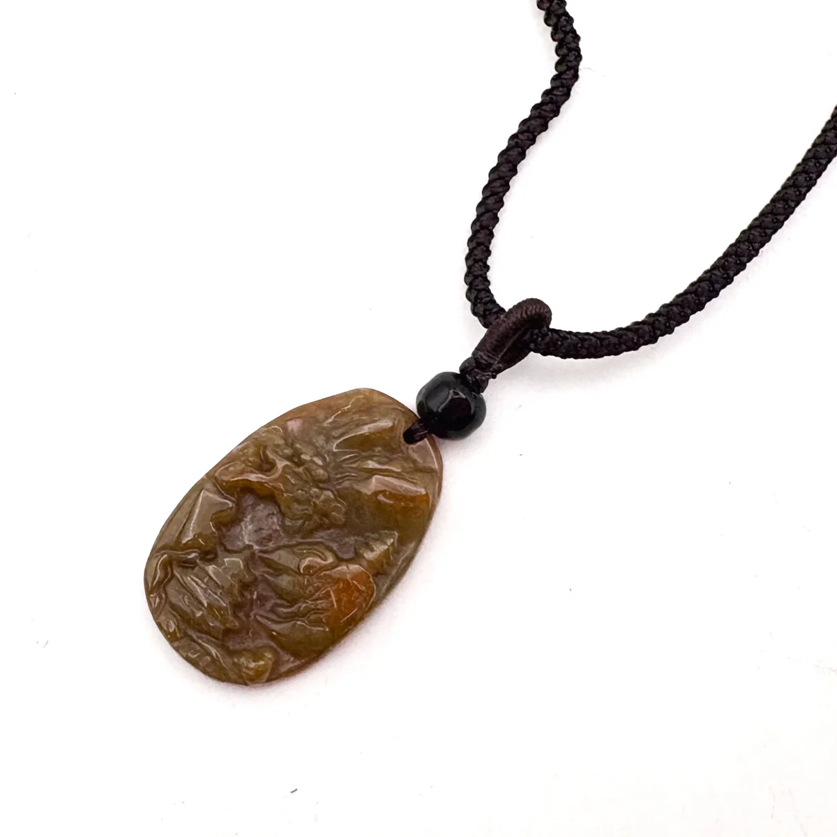 Certified Grade A Red Brown Natural Jadeite Jade Pendant Landscape Necklace - Image 2