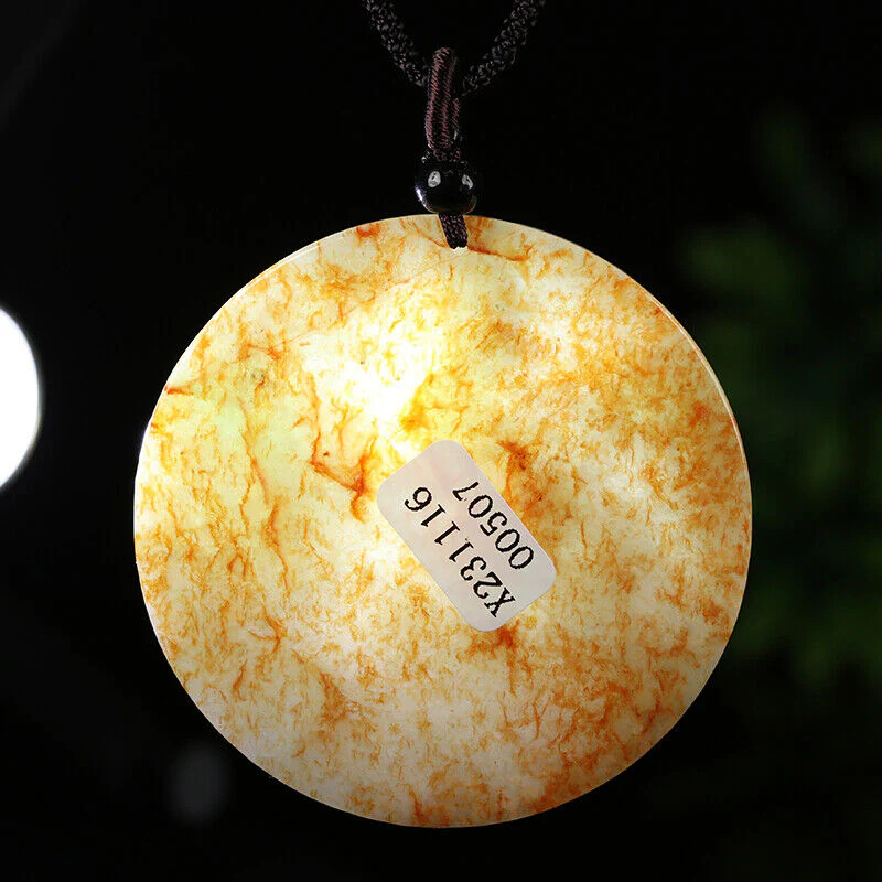 Certified Grade A Red Green Natural Jadeite Jade Pendant Kwan-Yin Necklace - Image 6