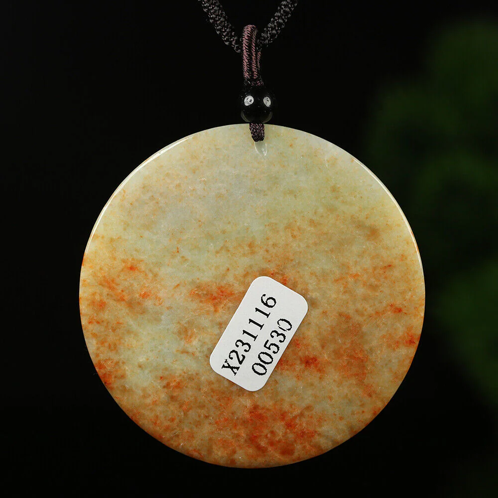 Certified Grade A Red Green Natural Jadeite Jade Pendant Kwan-Yin Dragon Necklace - Image 6