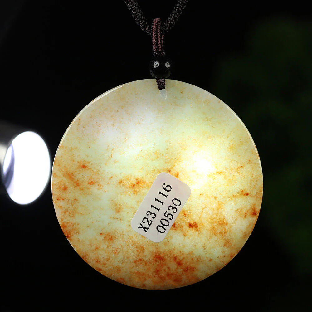 Certified Grade A Red Green Natural Jadeite Jade Pendant Kwan-Yin Dragon Necklace - Image 7