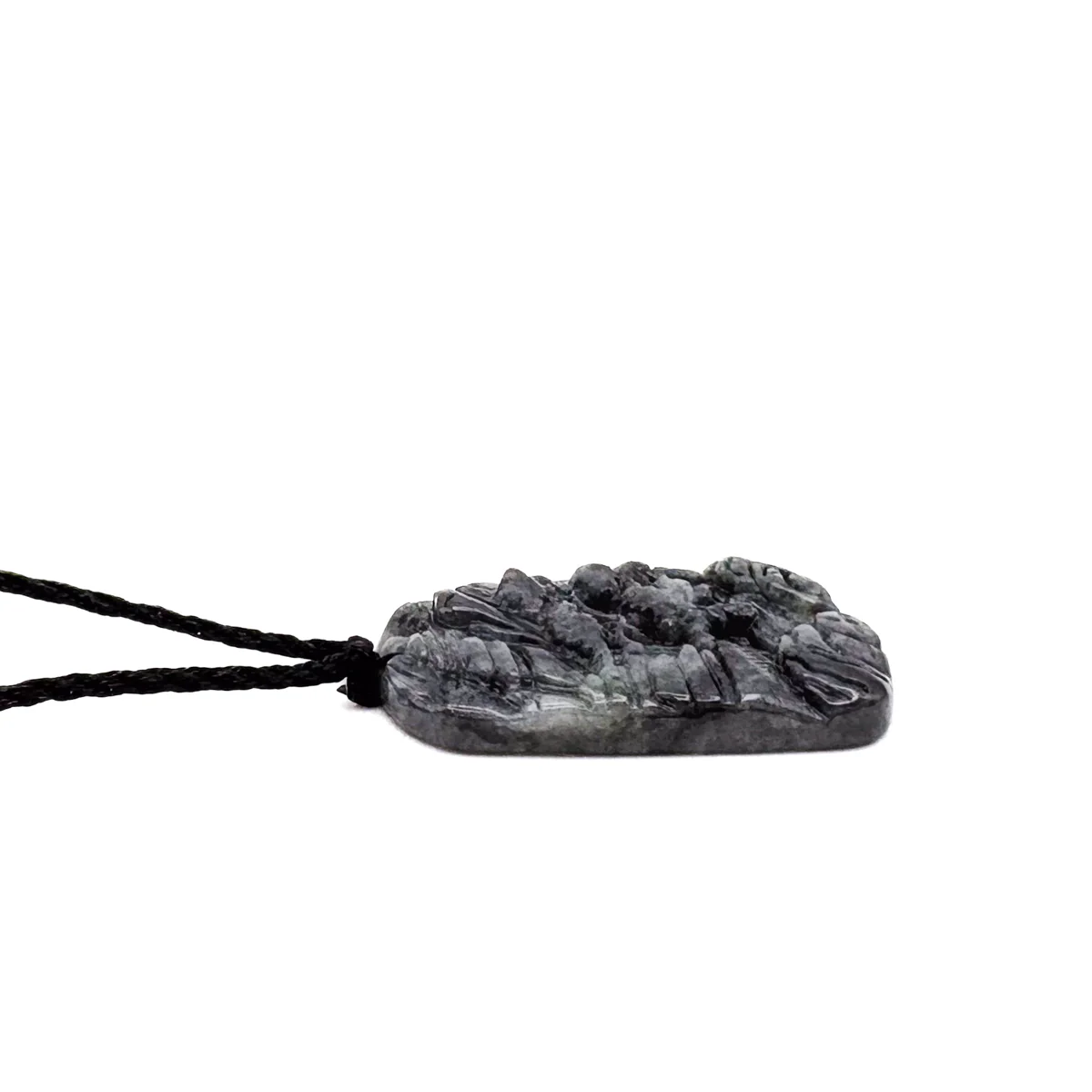 Certified Gray Black Natural Type A Jade Jadeite Pendant Landscape Painting Necklace - Image 10