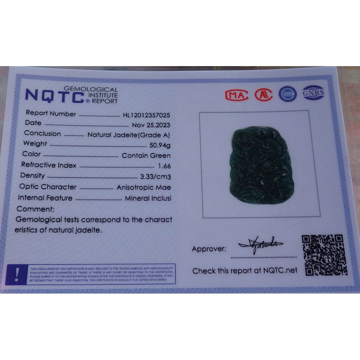 Certified Green 100% Burma Natural A Jade Jadeite Pendant Dragon Necklace - Image 8
