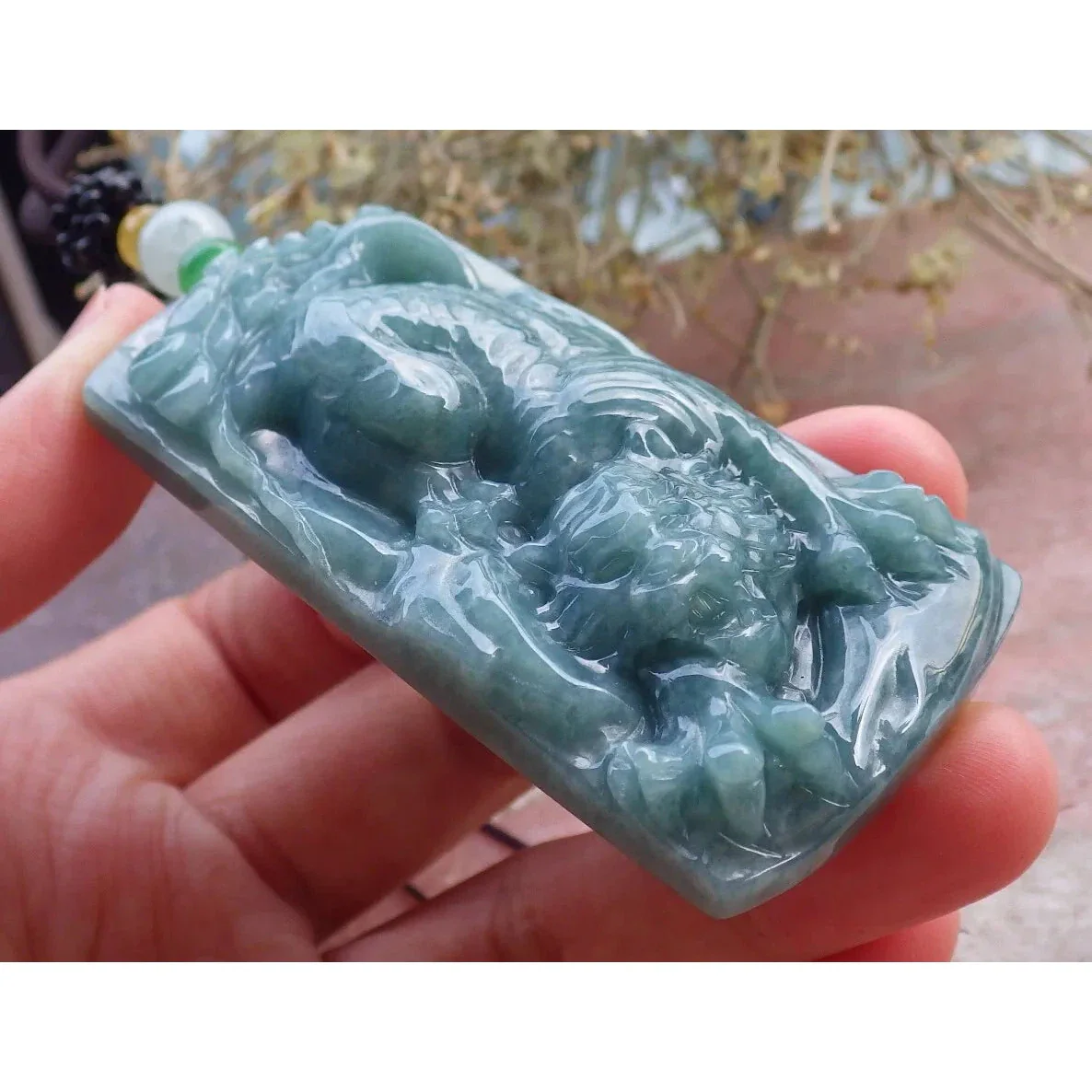 Certified Green 100% Burma Natural A Jade Jadeite Pendant Tiger Necklace - Image 4