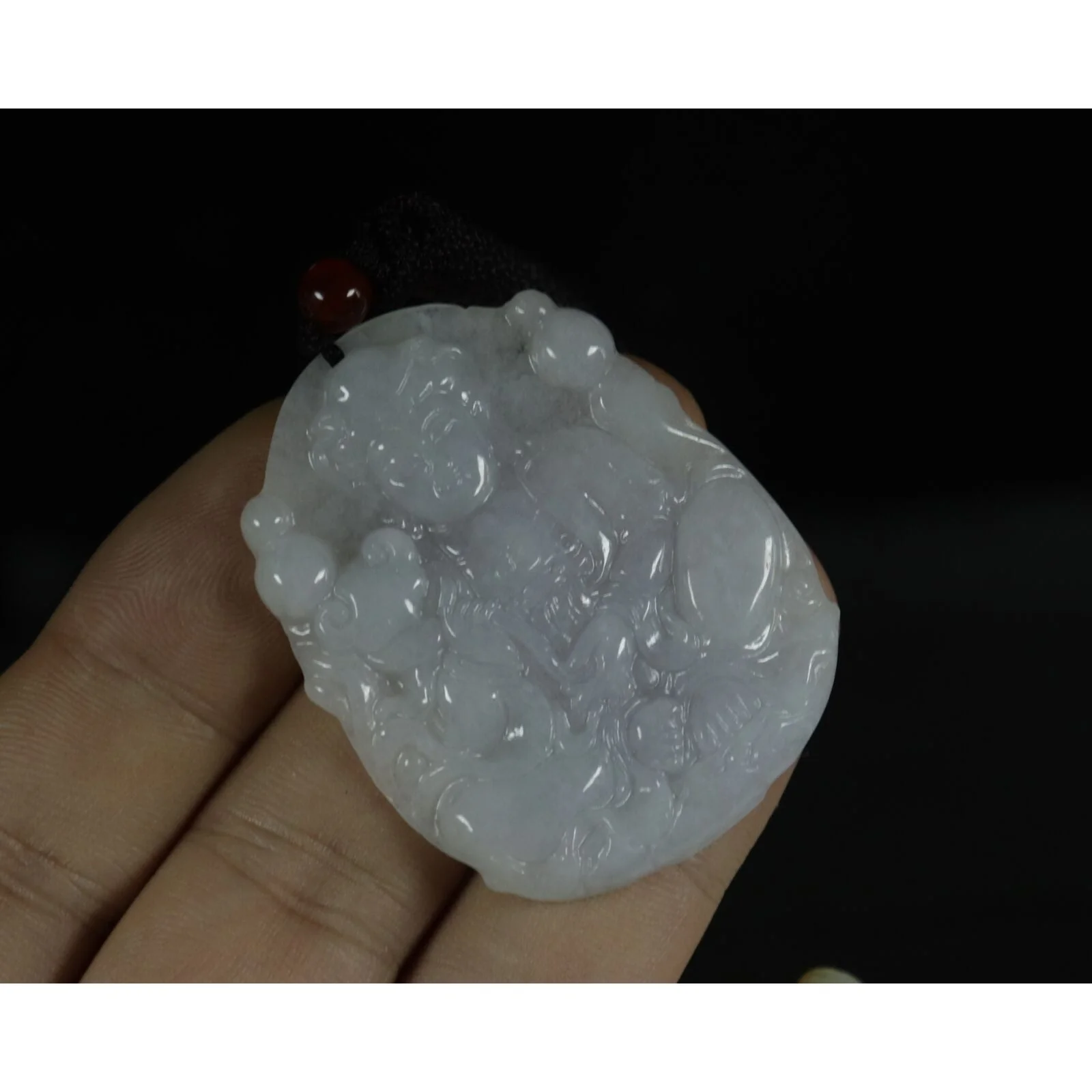 Certified Green 100% Natural A Jadeite Jade Pendant Guanyin Kwan Yin - Image 3