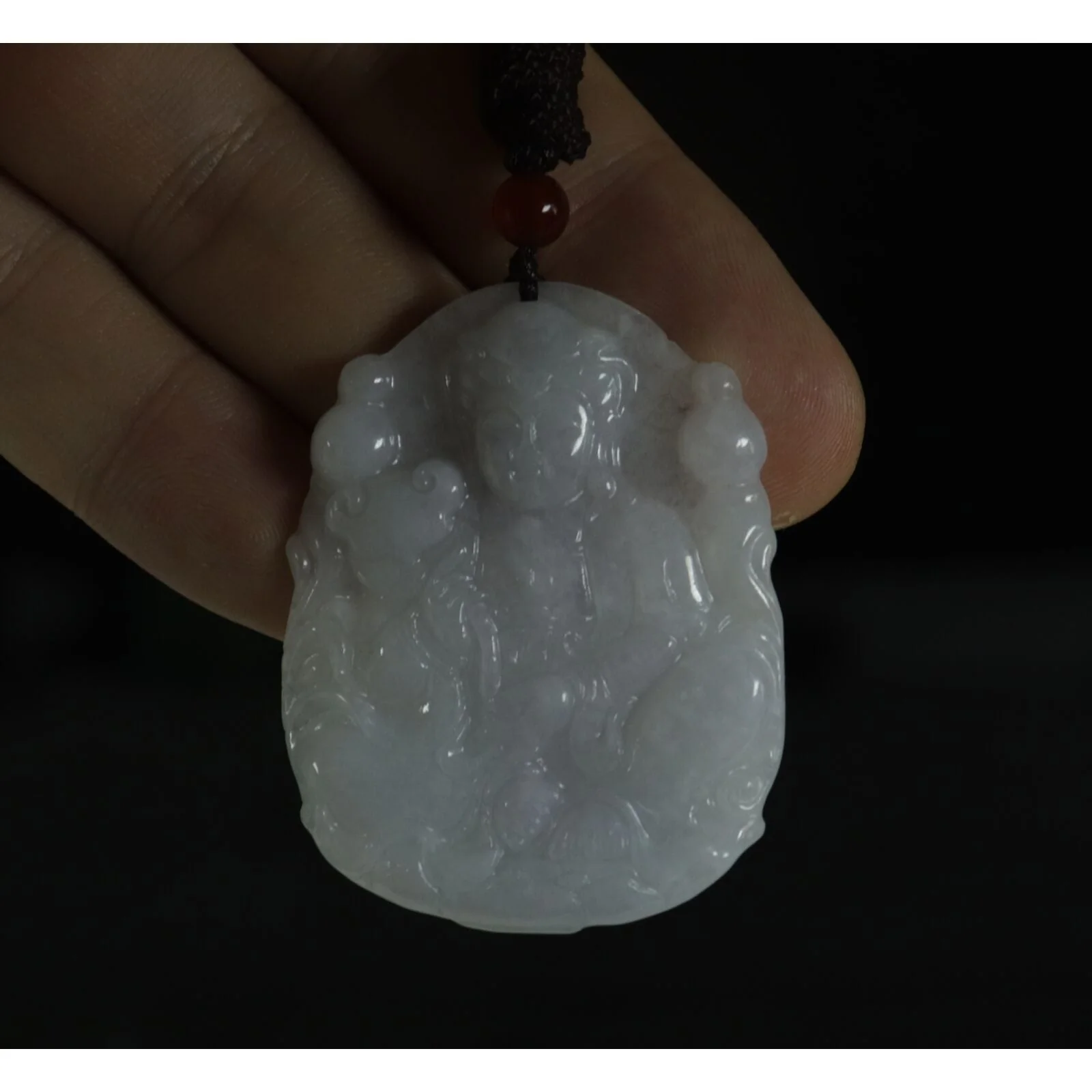Certified Green 100% Natural A Jadeite Jade Pendant Guanyin Kwan Yin - Image 6