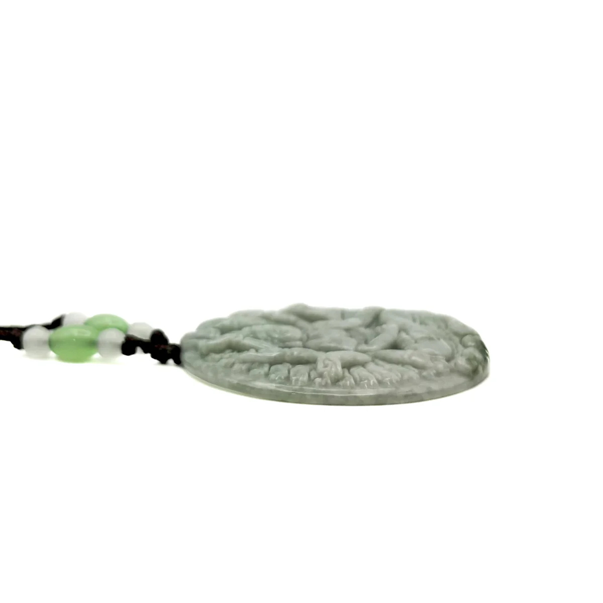 Certified Green A Jadeite Pendant Thousand-Hand Guanyin Kwan Yin - Image 4