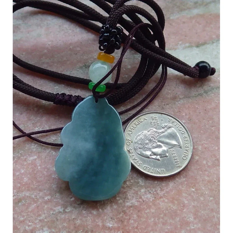 Certified Green Burma 100% Natural A Jade Jadeite Pendant Fox Necklace - Image 7