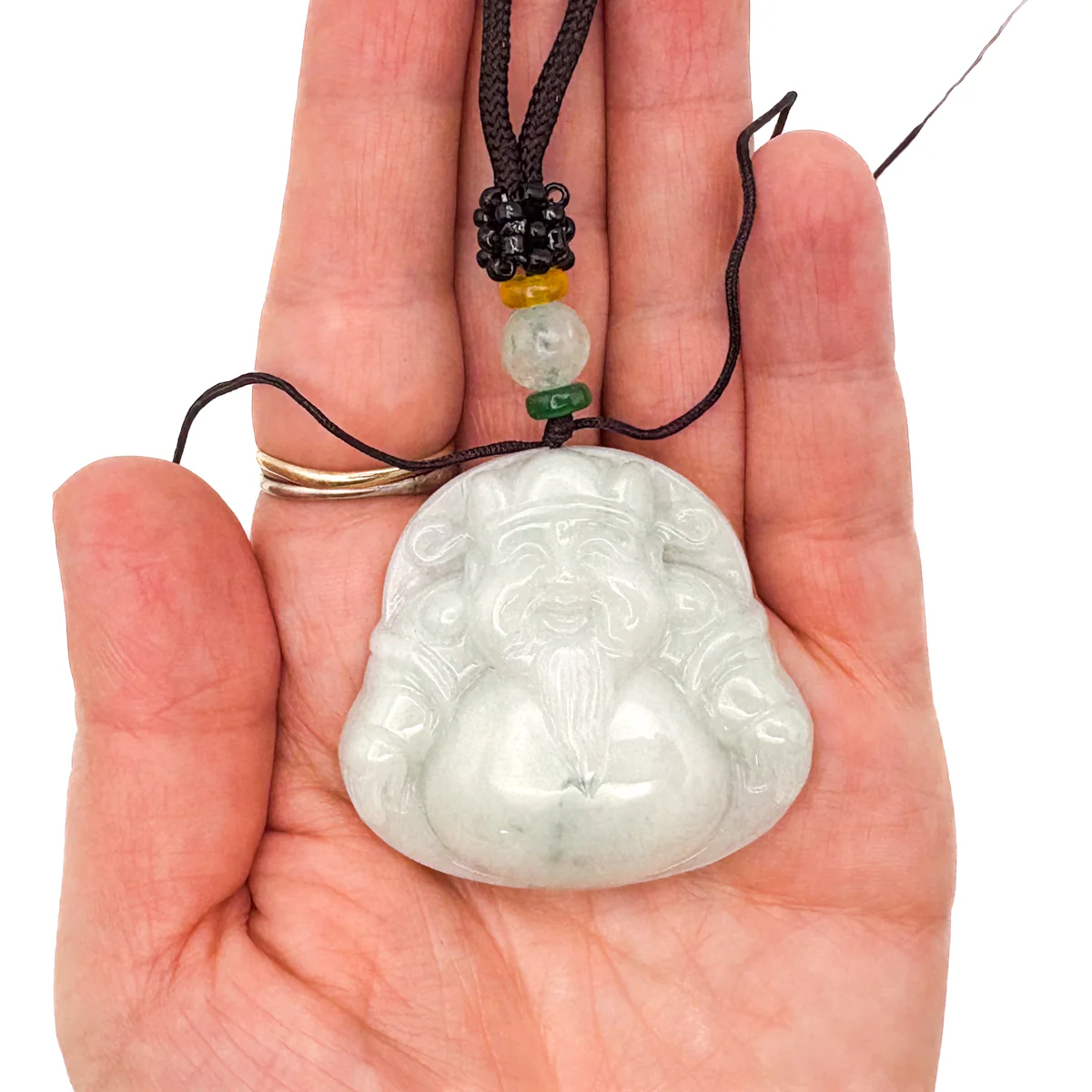 Certified Green Burma 100% Natural A Jade Jadeite Pendant Money God Necklace - Image 14