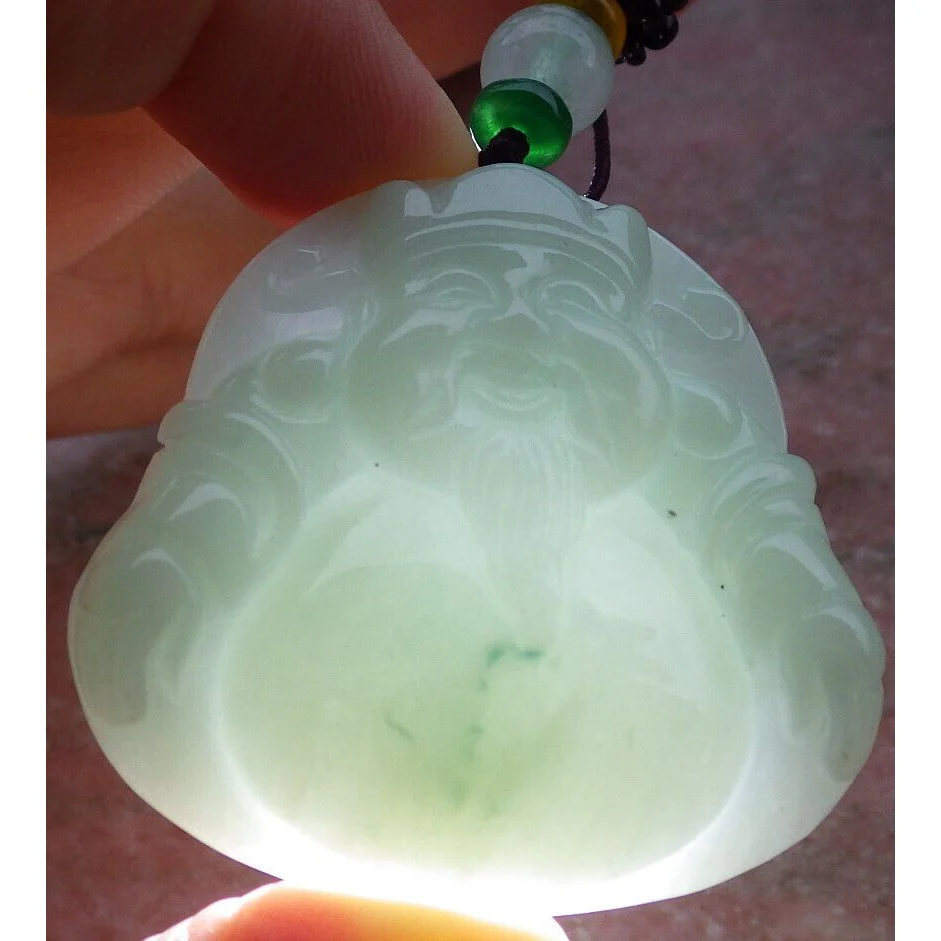 Certified Green Burma 100% Natural A Jade Jadeite Pendant Money God Necklace - Image 17