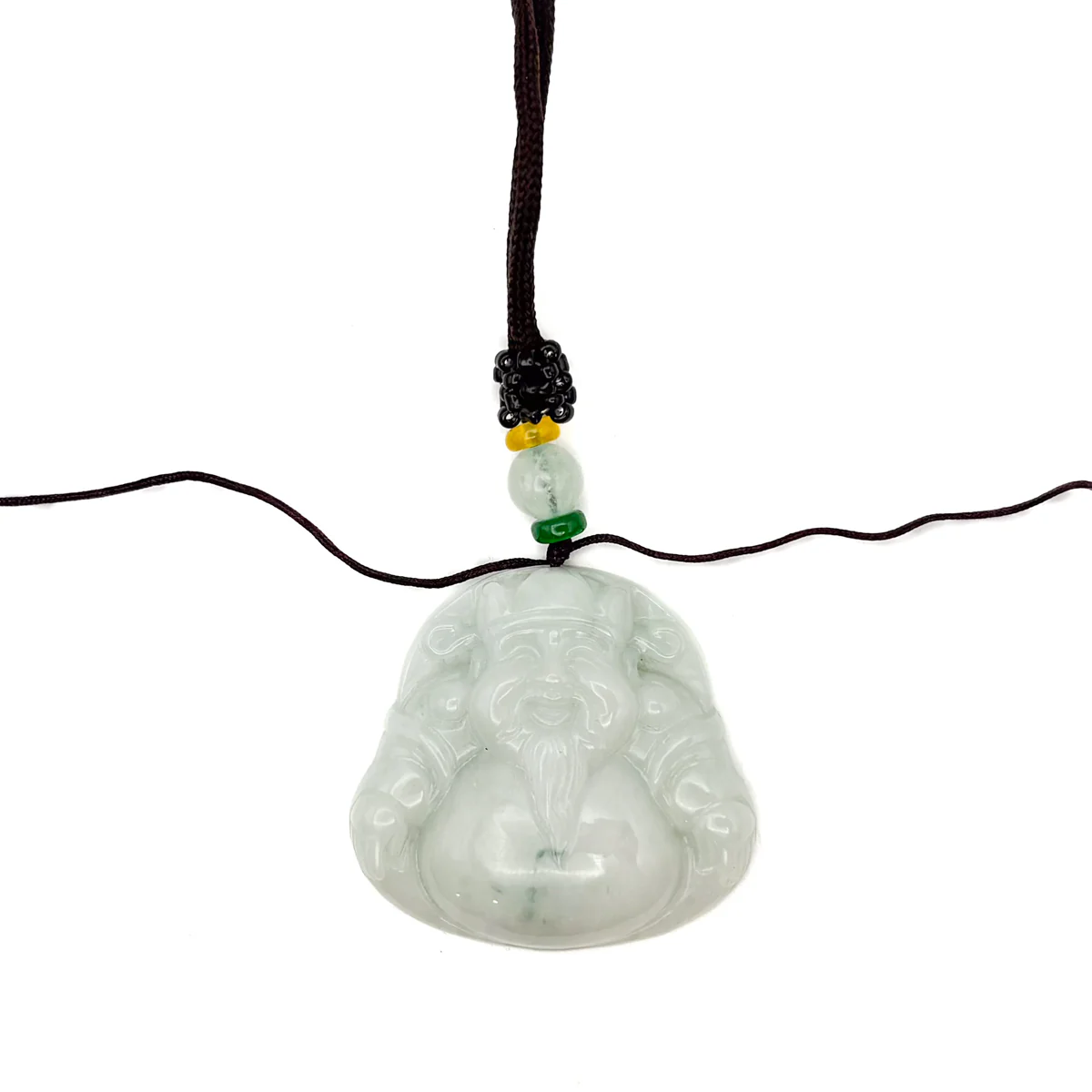 Certified Green Burma 100% Natural A Jade Jadeite Pendant Money God Necklace - Image 2