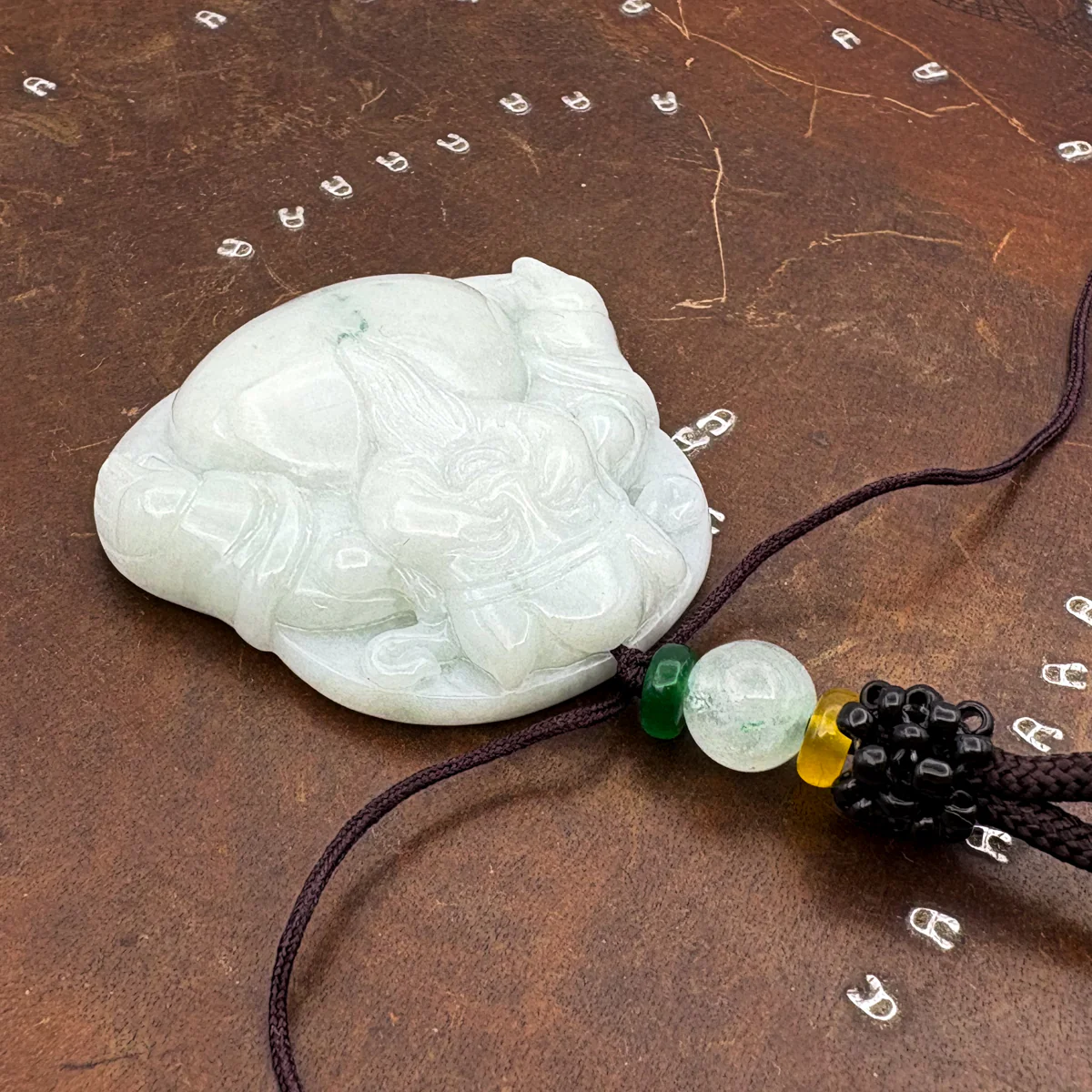 Certified Green Burma 100% Natural A Jade Jadeite Pendant Money God Necklace - Image 3