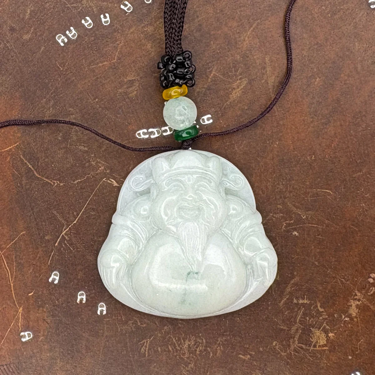 Certified Green Burma 100% Natural A Jade Jadeite Pendant Money God Necklace - Image 5